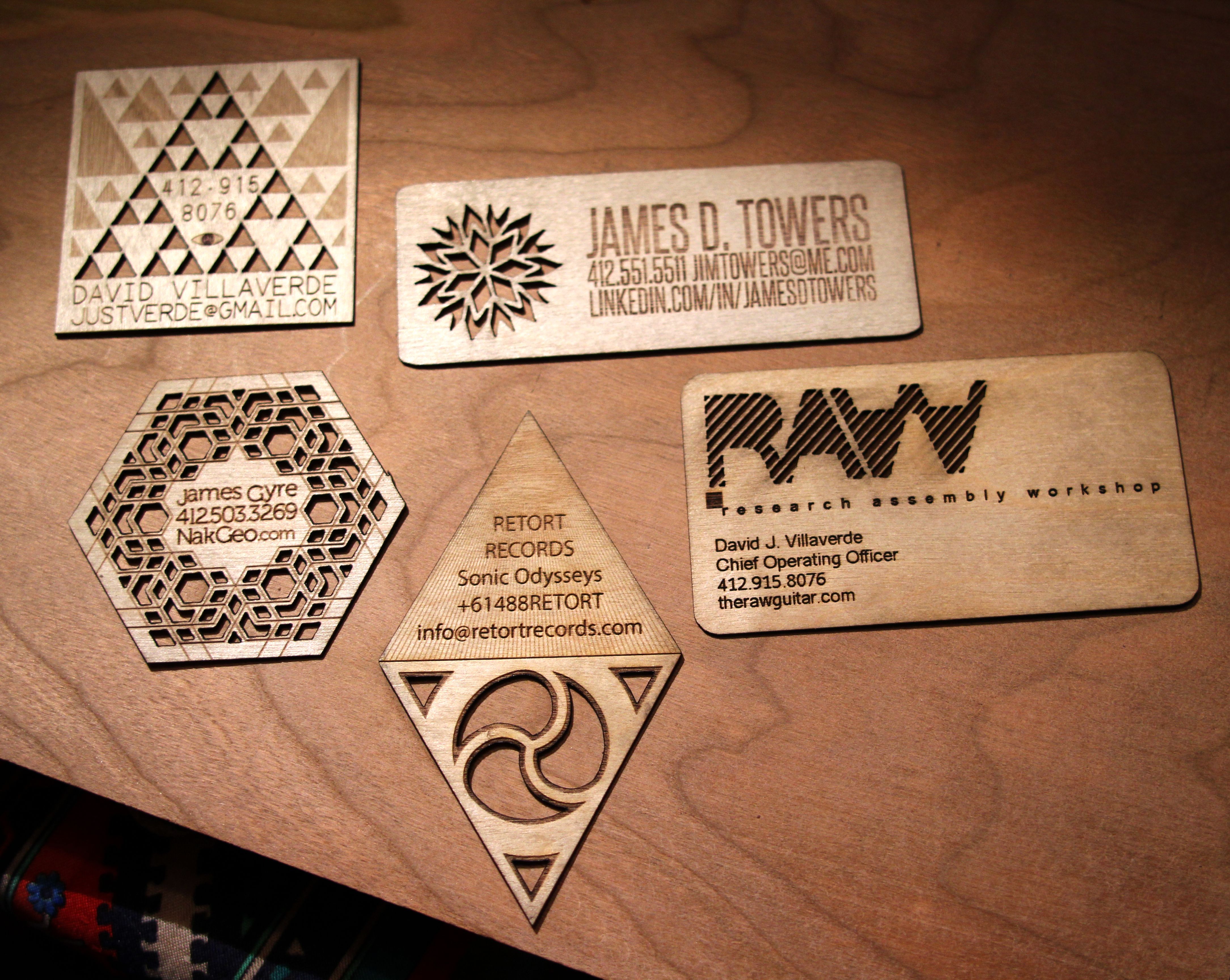 Hand Crafted Wooden Business Cards by Naked Geometry ...