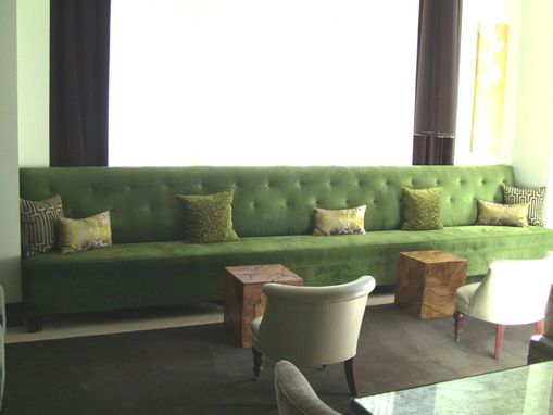 Custom Made W Hotel Residences - The Terrace - Custom Sofas, Custom Chairs, & Custom Bench In Espresso Stain With Custom Upholstery