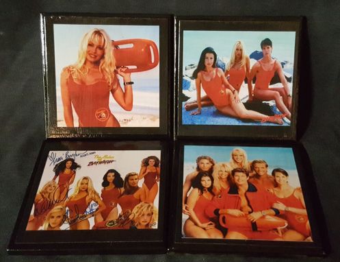 Custom Made Baywatch Ceramic Tile Coaster Set