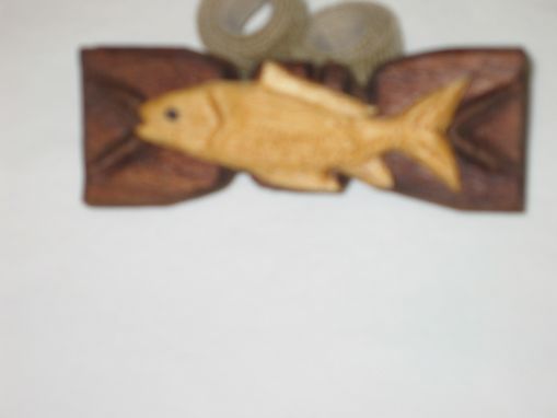 Custom Made Bow Tie - Fish In Wood
