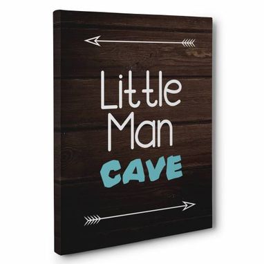 Custom Made Little Man Cave Canvas Wall Art Set Of 2