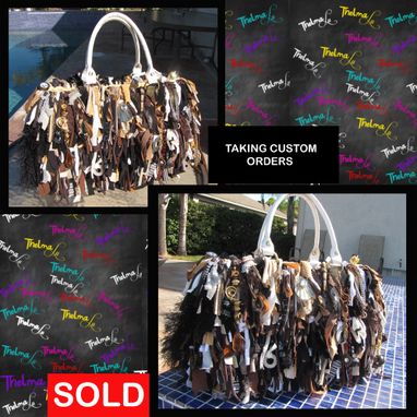 Custom Made Ultra Fringe,Bows,Beads And Bling Handbag In Mulitable Shades Unique And One Of A Kind