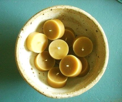 Custom Made Set Of 10 -- Tealights Pure Local Beeswax Candles