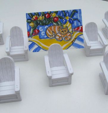 Custom Made Home And Living, Adirondack Chair Place Card Holder, Aceo Holder, Wedding. Name Holder