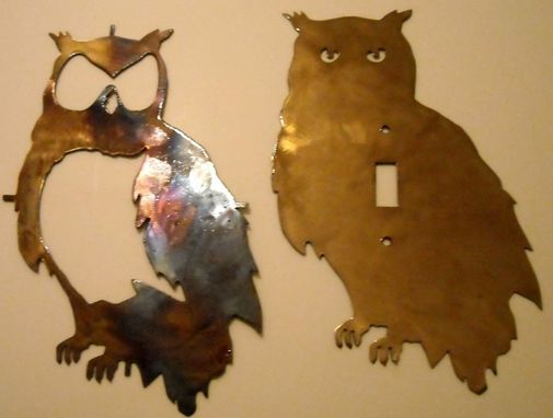 Custom Made Owl Metal Wall Switch Plate Cover