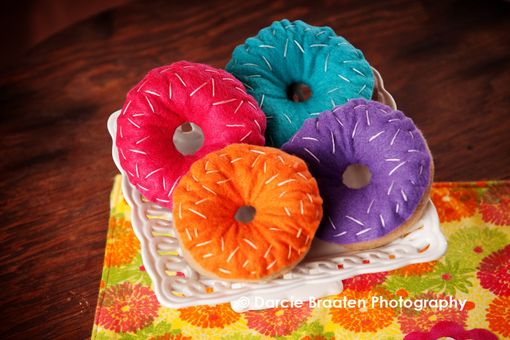 Custom Made Felt Donuts With Sprinkled Frosting