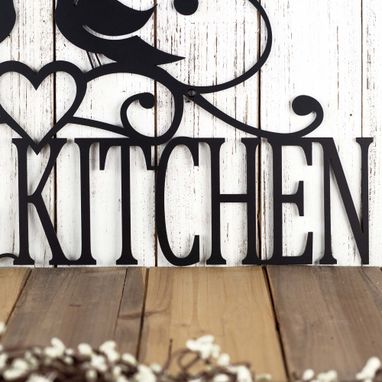 Custom Made Kitchen Metal Sign Personalized, Farm Kitchen Decor, Bird Decoration, Name Metal Sign