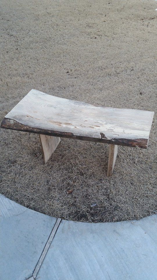 Custom Live Edge Garden Bench by Rowland Custom Woodworking