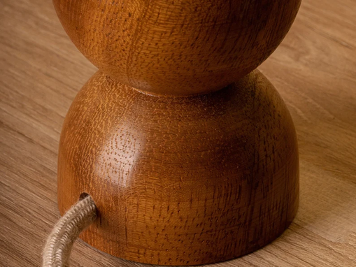 Custom Made Wood Table Lamp  Bedside Lamp  Wooden Lamp  Iroko Wood Base Lamp