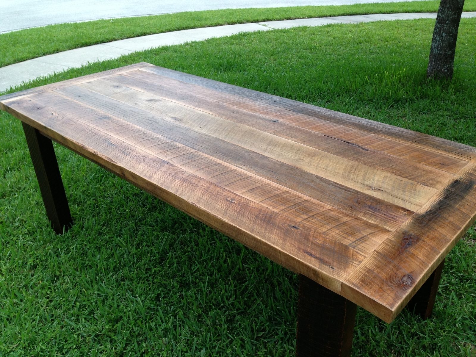 reclaimed oak dining room table