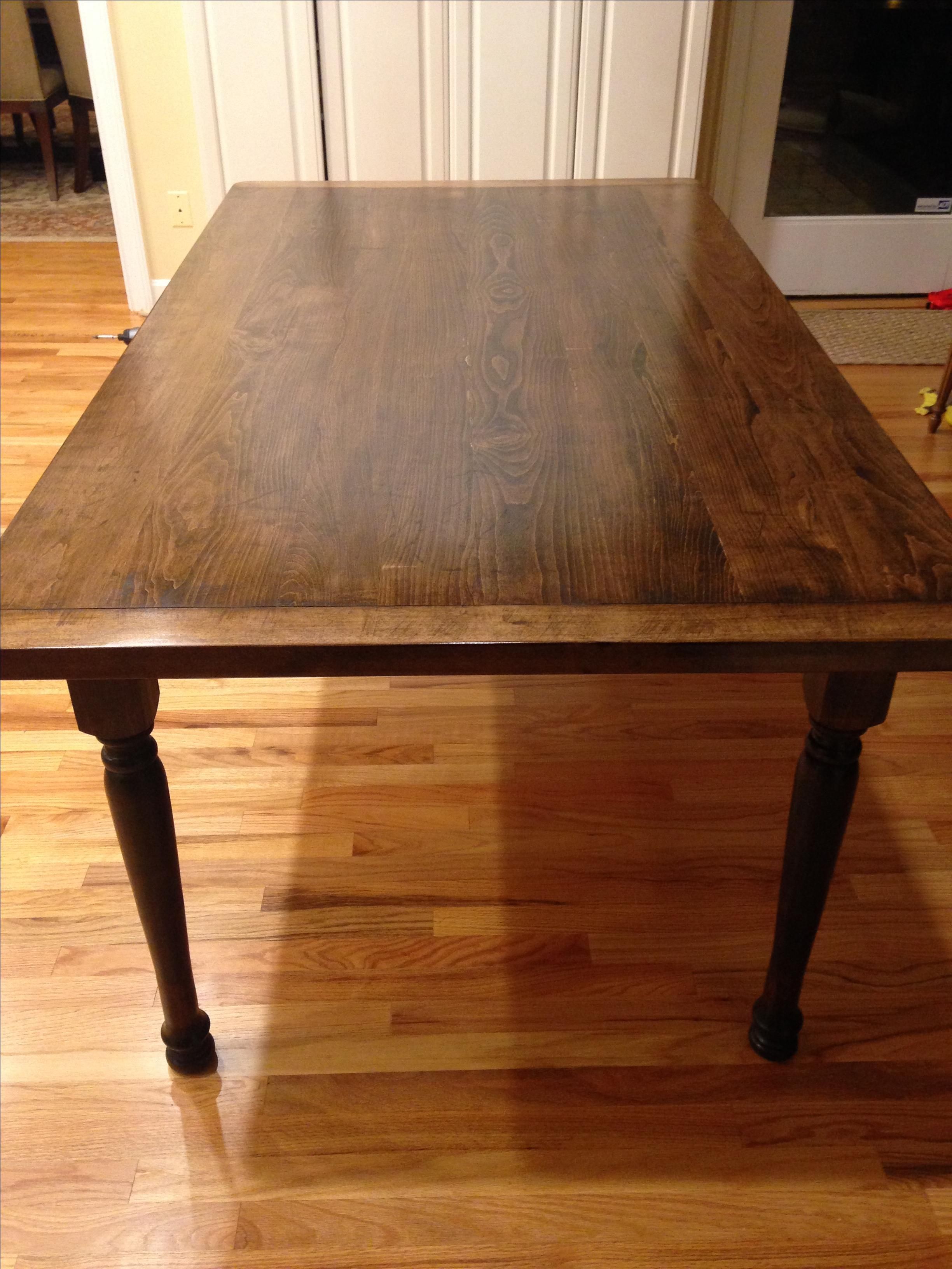 Hand Crafted Solid Maple Farmhouse Dining Table With Turned Legs by