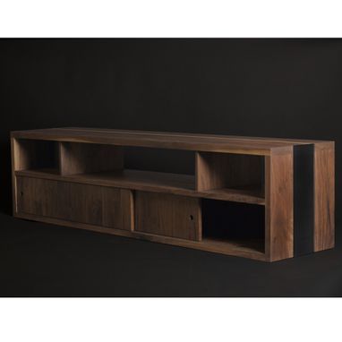 Custom Made Modern Walnut/Steel Media Console