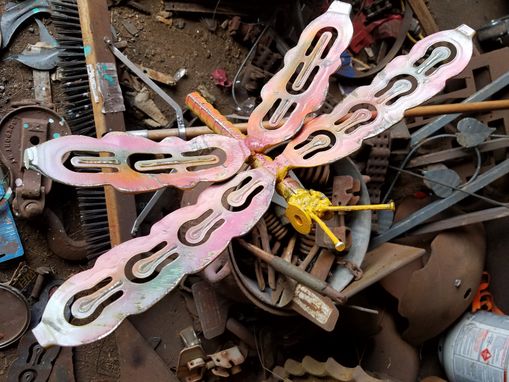 Custom Made Metalwork Dragonfly Wall Art Wallhanger Junkyard Art By Raymond Guest