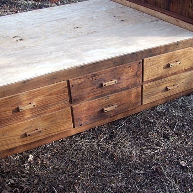 A Hand Made 12 Drawer Rustic Reclaimed Wood Platform Storage Bed A Hand Made 12 Drawer Rustic Reclaimed Wood Platform Storage Bed To Order From The Strong Oaks Custommade