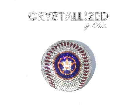 Custom Made Houston Astros Crystallized Baseball Mlb Game Sized Sports Bling European Crystals Bedazzled