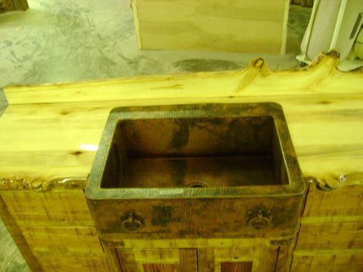 Custom Made Custom Reclaimed Barn Wood Bathroom Vanity With Aspen Natural Edge Counter