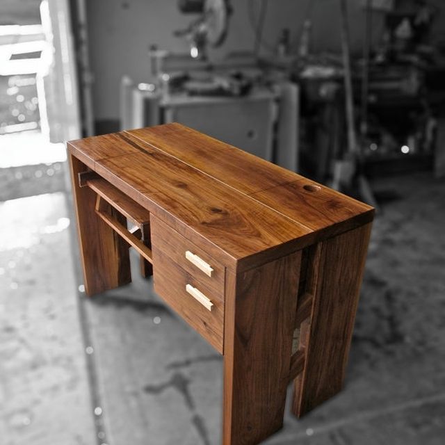 Custom Made Solid Walnut Computer Desk With Adjule Tray Height Custom Made Solid Walnut Computer Desk With Adjule Tray Height And All Wood Drawer Slides By Hatvani Woodworking Llc Custommade Com