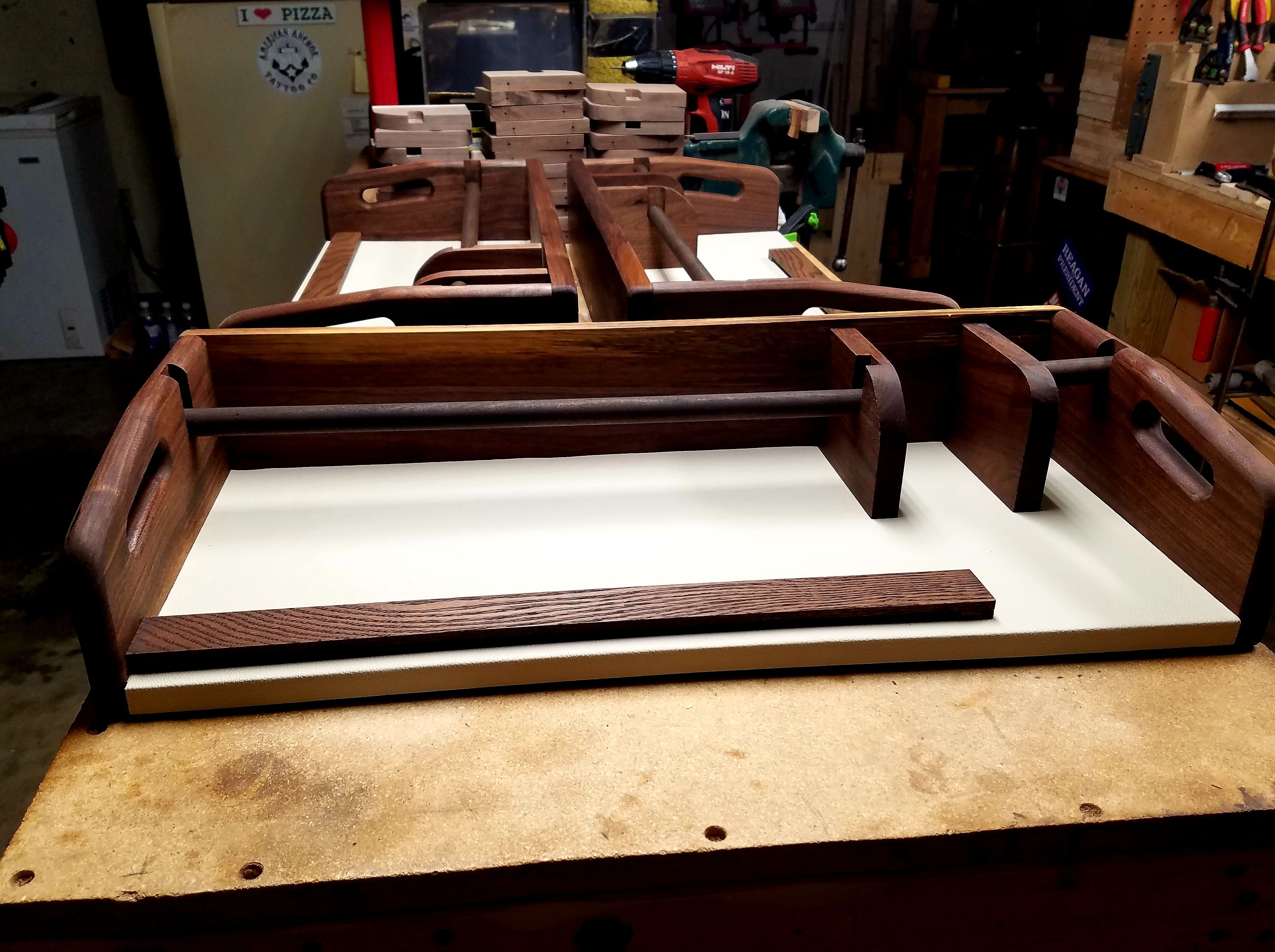 Buy Hand Made Wrapping Paper Tray, made to order from Savage Wood Shop