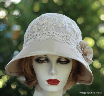 Custom Made Formal Dressy Edwardian Wide Brim Sun Hat Lace And Flowers