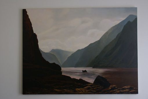 Custom Made Norway Fjord Oil On Canvas