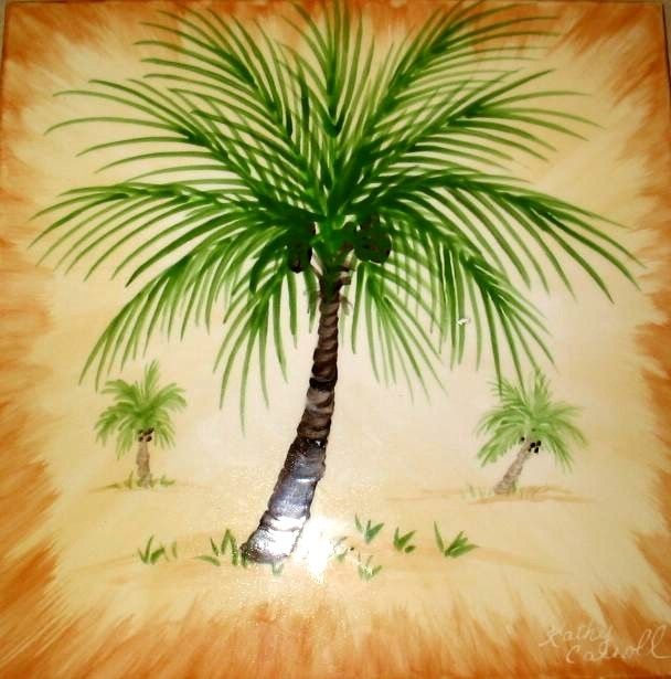 Handmade Palm Tree Tile Murals by Kl Tile Murals