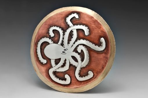 Custom Made Knotty Octopus Buckle, Sterling Silver, Copper, And Brass