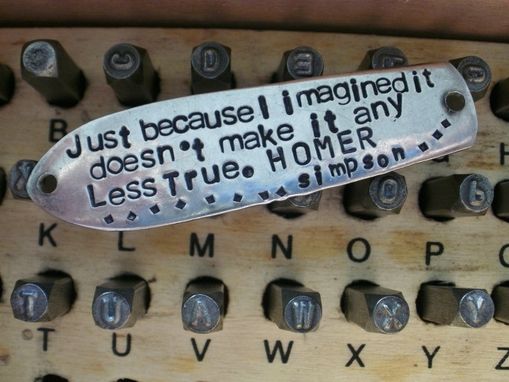 Custom Made Homer Imagination Quote Upcycled Leather Cuff