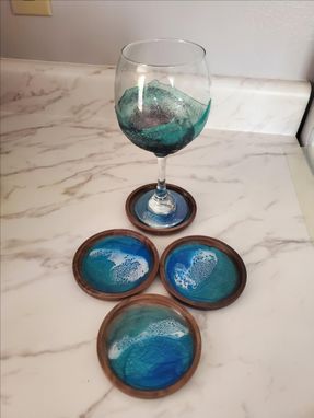 Custom Made Ocean Wood Coasters