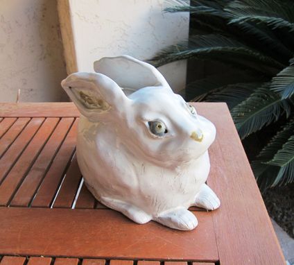 Custom Made Sculpted Ceramic White Rabbit
