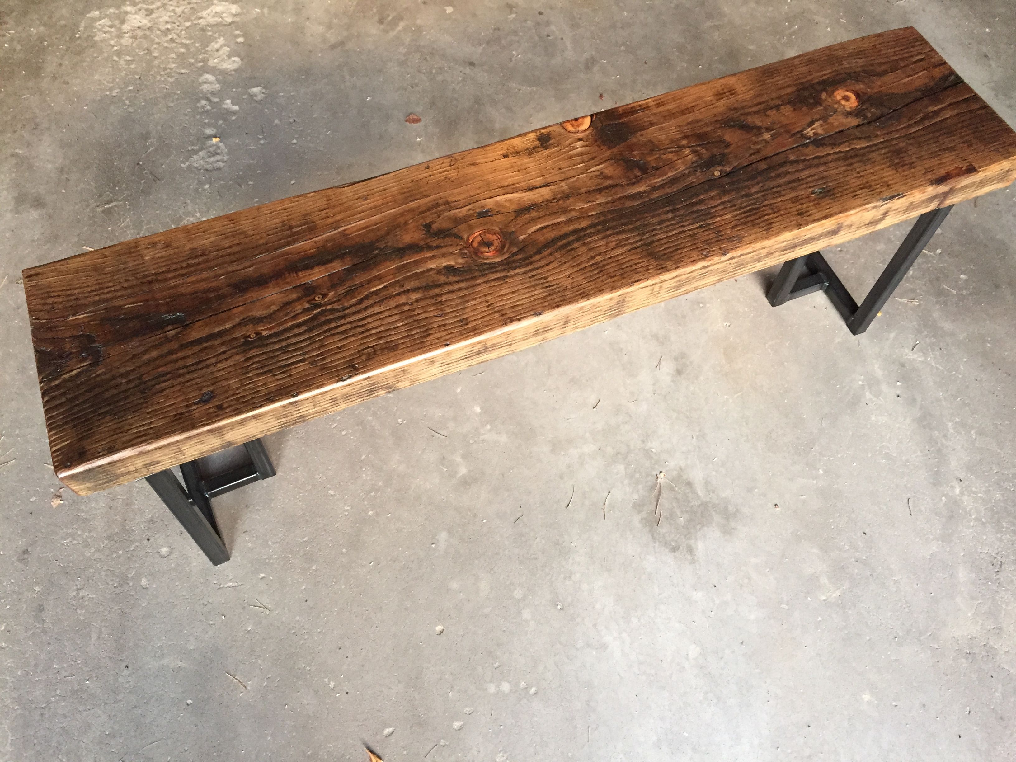 Buy Custom Made Reclaimed Wood (Pine) Bench Handmade In Denver, made