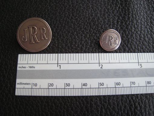 Custom Made Solid Bronze Monogrammed Blazer Button Set, Roman Letters
