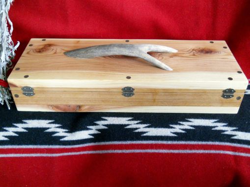 Custom Made Cedar Box With Deer Antler Handle