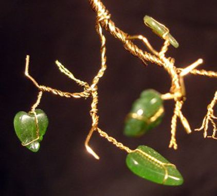 Custom Made Jade Cascade  #1 - Wire Tree Sculpture