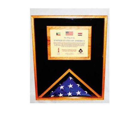 Custom Made Large Military Memorial Flag, Medal Display Case