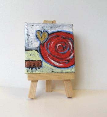 Custom Made Abstract Valentine's Day Heart Painting, Original Acrylic On A Mini Canvas