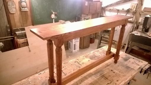 Custom Made Long Quartersawn Oak Sofa Table