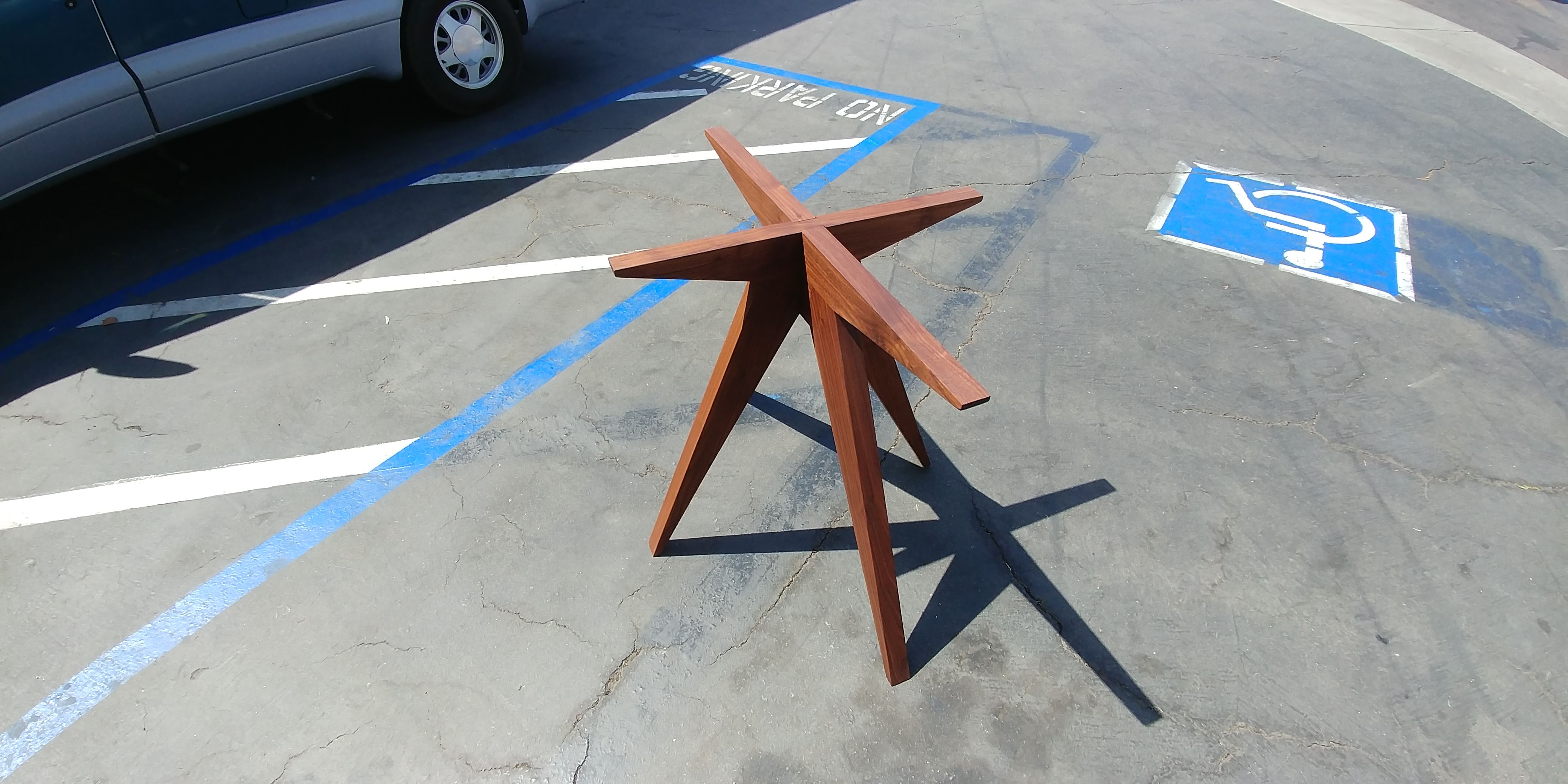 Custom Made Kerry's UnequalSided Walnut Table Base For Rectangular