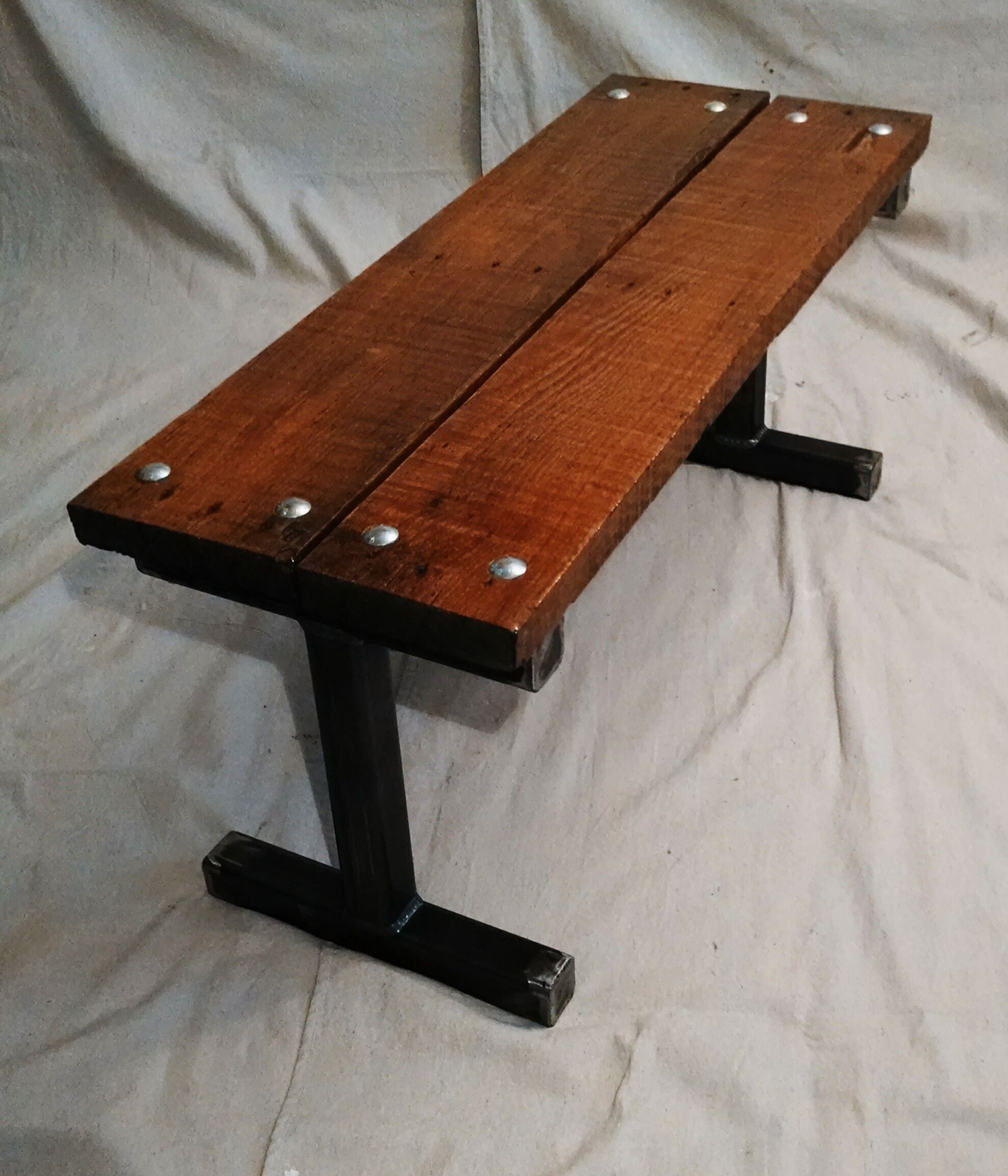 Buy Handmade Reclaimed Pallet Wood Bench With Carriage Bolts Frame