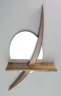 Custom Made Decorative Mirror With Shelf And Sculpture
