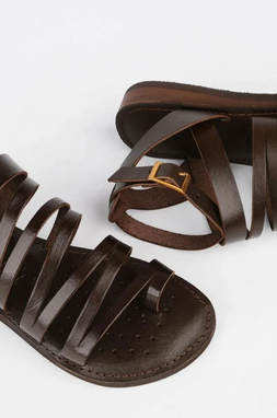Custom Made Brown Leather Sandals Women, Brown Sandals, Chic Barefoot Sandals