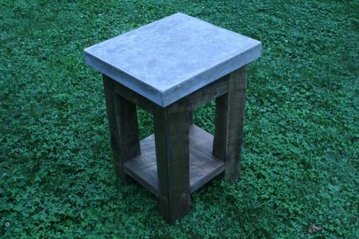 Custom Made Concrete Wood Side Table