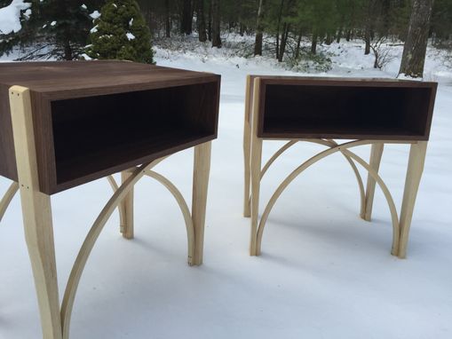 Custom Made Walnut & Ash Bedside Tables (Set)