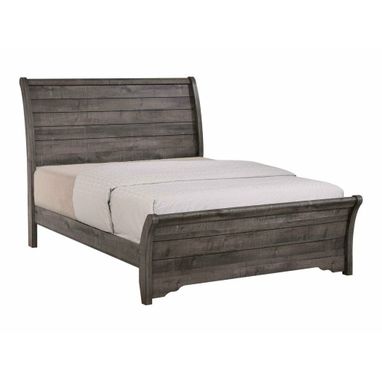 Custom Made Coralee Sleigh Bed In Driftwood Grey