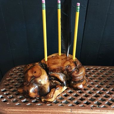 Custom Made Burl Wood Pencil Holders