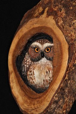 Custom Made Hand Carved Wood Owl Wildlife Sculpture