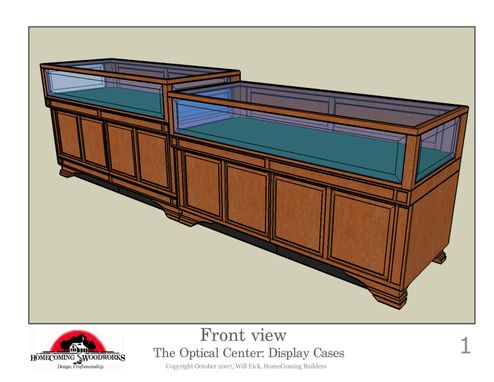 Custom Made Optical Center Display Cases And Desk