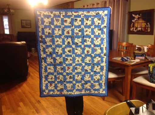 Custom Made Beautiful Nautical Themed Blocked Quilt For Baby Boy