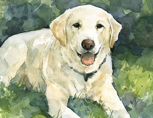 Custom Made Lab Dog Custom Portrait, Watercolor, Labrador Retriever