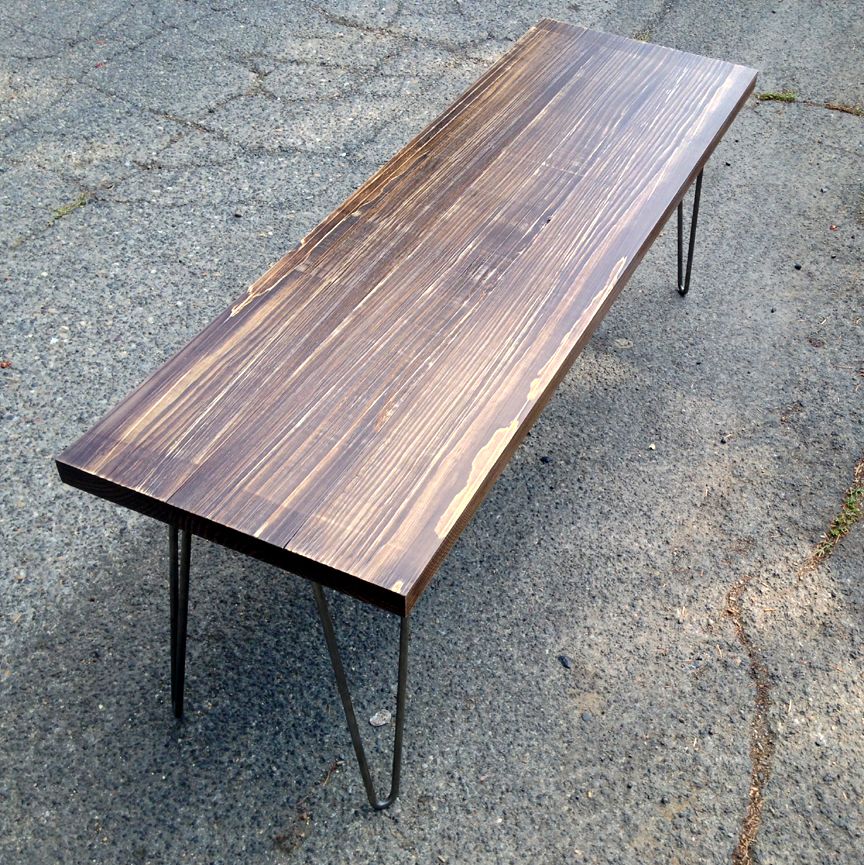 Buy Hand Crafted Reclaimed Recycled Salvaged Wood Bench Hairpin Legs