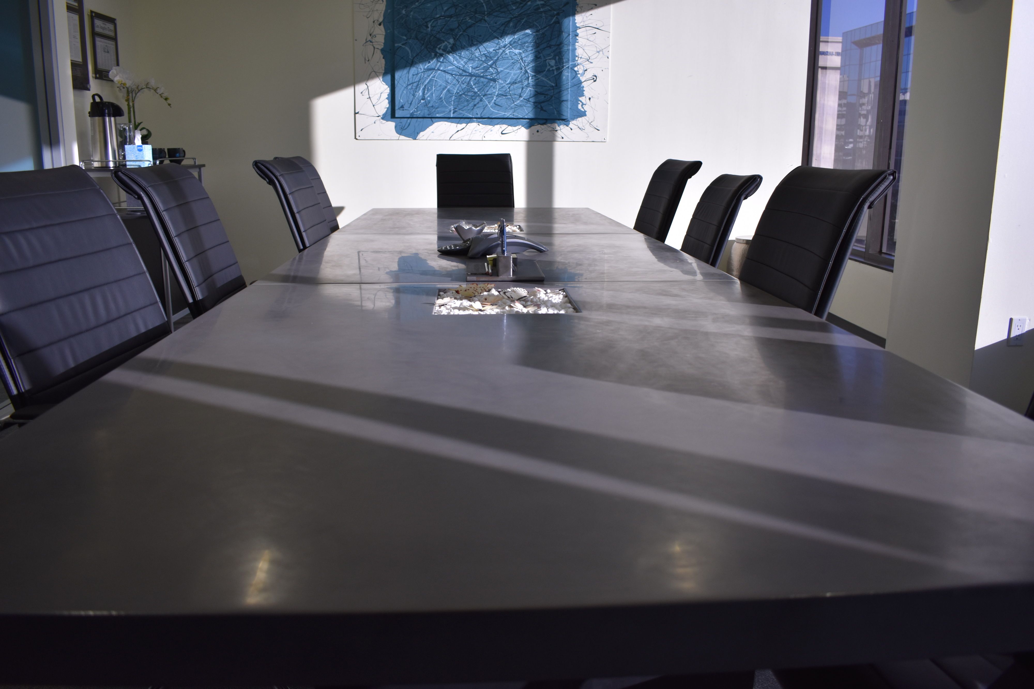 Hand Crafted Concrete Conference Table (Epoxy) by Prodigy Built